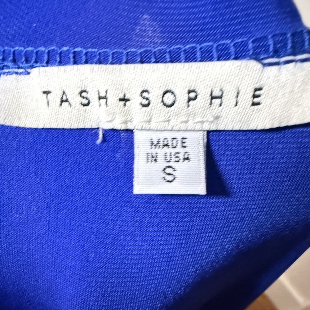 NWT Tash + Sophie Royal Blue Ruffle Wrap Dress Flutter Sleeve Cocktail Dress - Picture 3 of 4